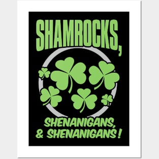 Funny Shamrocks & Shenanigans Paddy's day Posters and Art